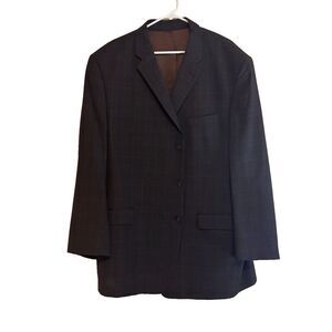 CALVIN KLEIN 3 Button Gray Sport Jacket - Mens Size 50L 100% Pure New Wool